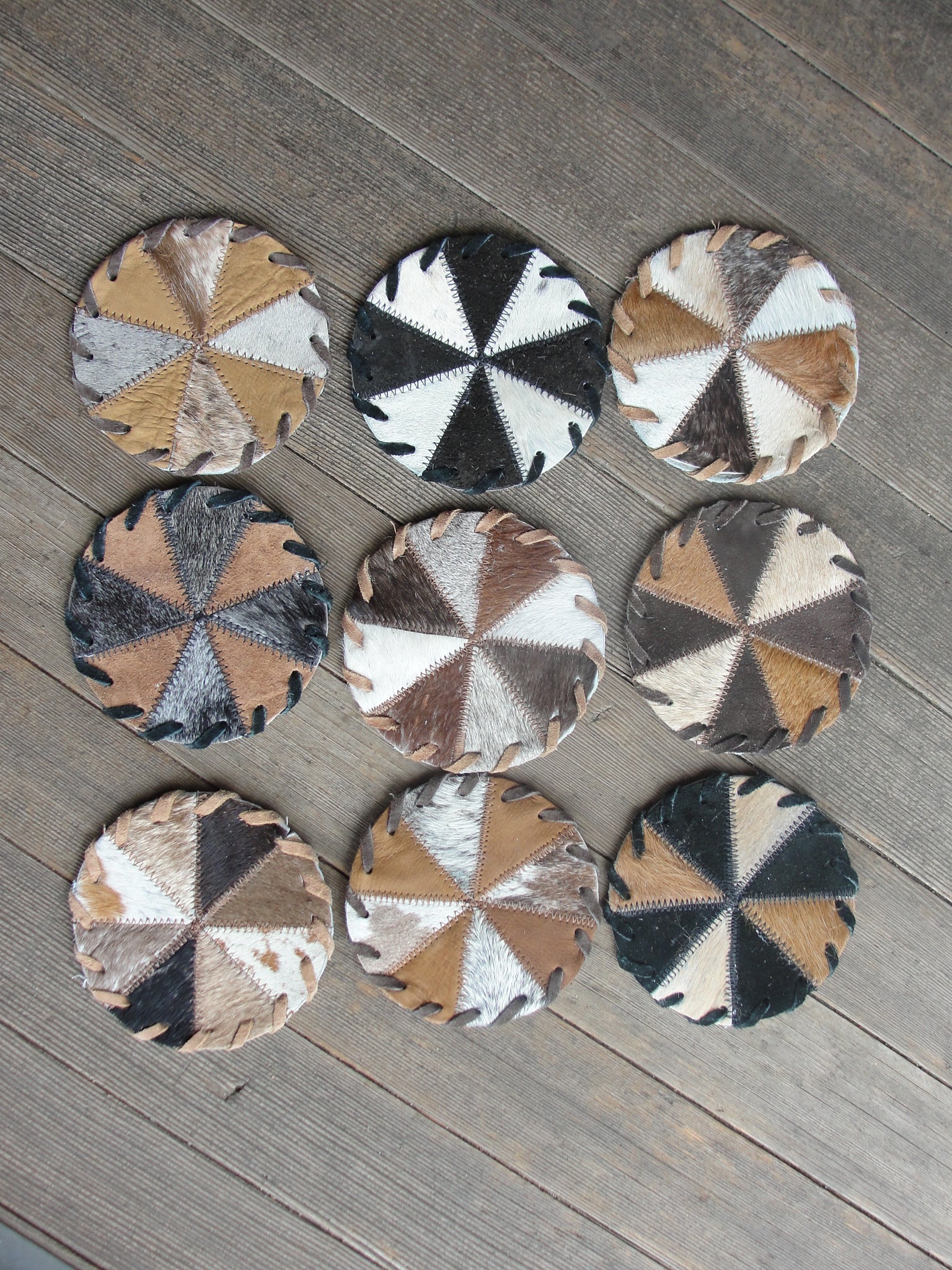 Cowhide Coasters - Round – Mealeys Gift And Sauna Shop